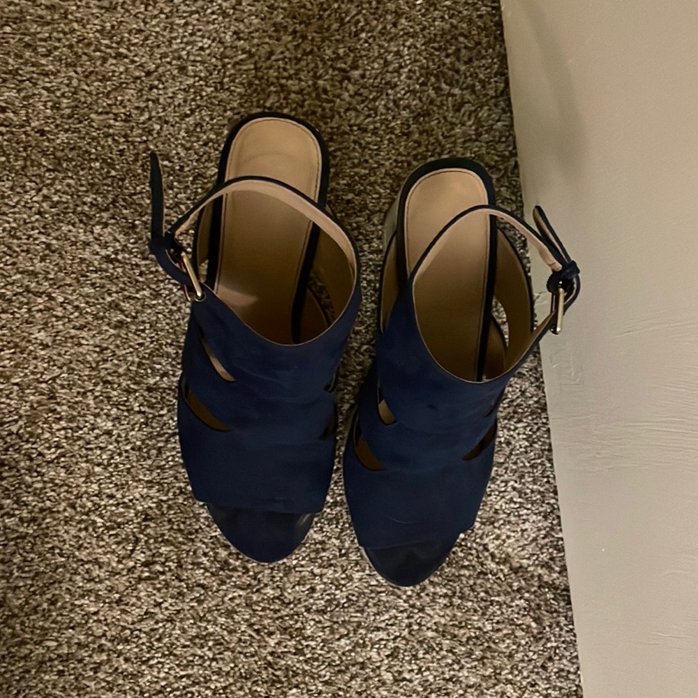 Size 10 navy wedges , open toed